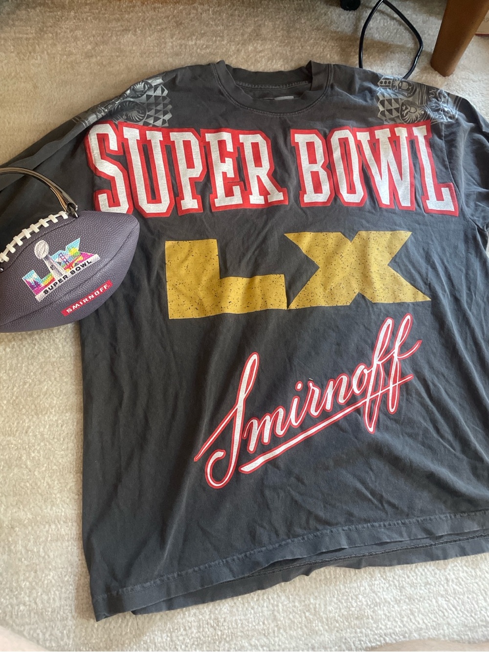 Smirnoff x NFL Super Bowl LX Limited Edition Shirt + Football Purse Bundle